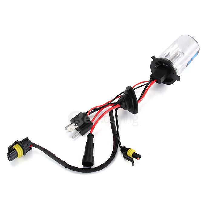 12000K Car H4-2 35W HID Xenon Headlight Light Lamp Bulb Replacement - Black + White ( One Pair )