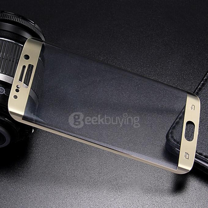 Makibes 3D Curved Surface Toughened Glass 0.2mm Screen Protector Film Cover Arc Edge For Samsung S6 Edge - Golden