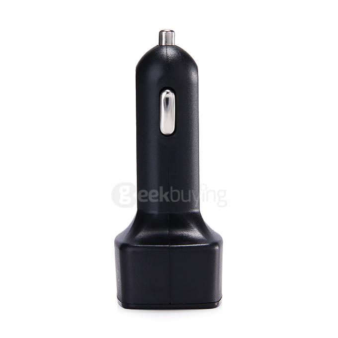 4 In 1 Car Charger Cigarette Lighter Dual USB Ports Voltage Current Meter Tester Adapter High Power - Black