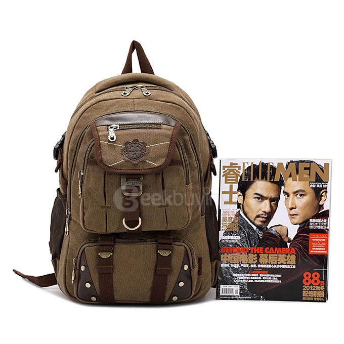 KAUKKO FJ33 Students Computer Bag Schoolbag Shoulder bag Mountaineering Bags Backpack - Khaki