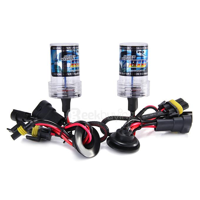 8000K Car H10 55W HID Xenon Headlight Light Lamp Bulb Replacement - Black + White ( One Pair )