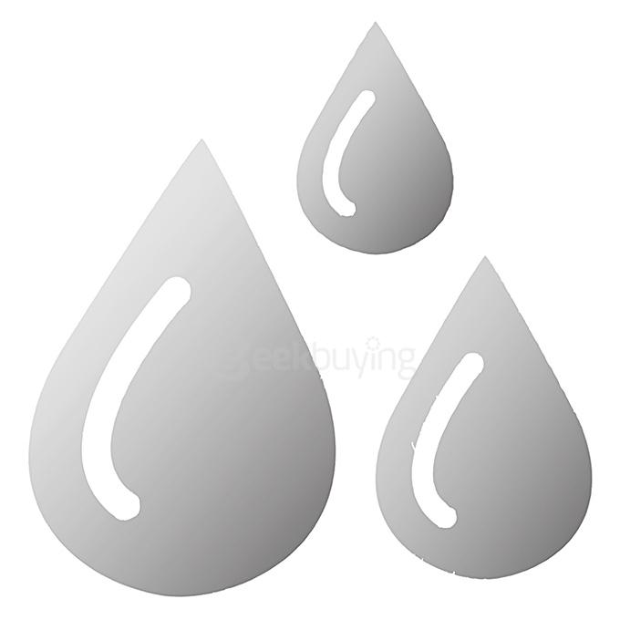 DIY Home Decorative Decal Art Mural Water Drop Raindrop Removable Acrylic 3D Mirror Wall Sticker - Silver