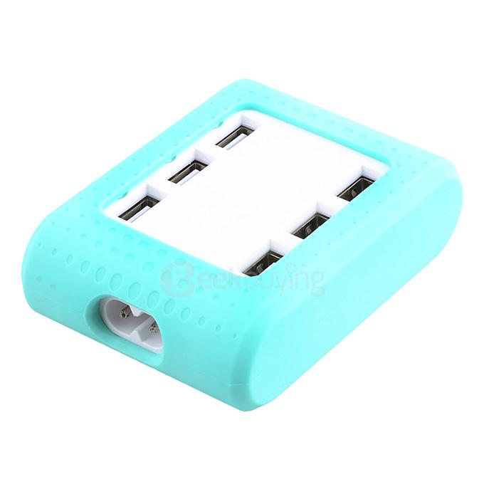 US Plug TYD-531 6-Port USB Charger for Android / iOS Devices - Green + White