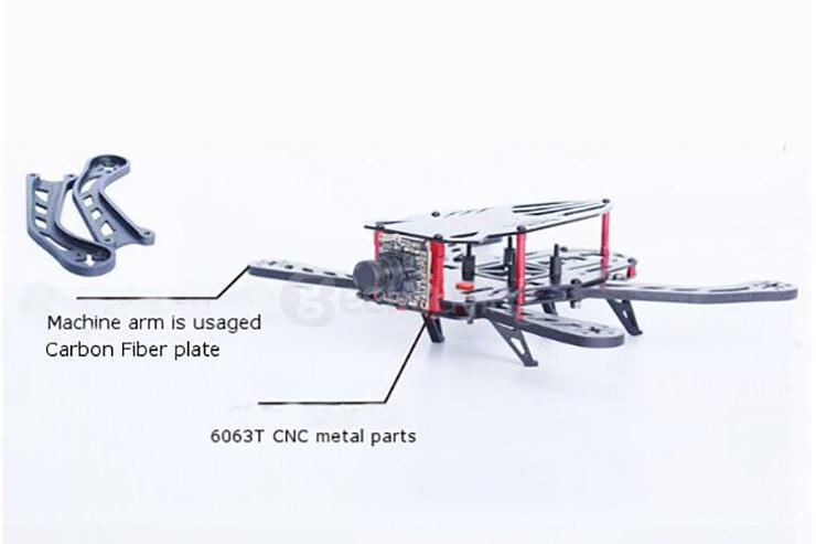 LS-250 Cicada 250mm FPV Quadcopter Carbon Fiber Folding Frame Kit