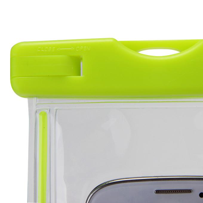 5.5In Ultra Slim Waterproof Case Soft Fluorescent Pouch With Lanyard Protective Cover For Smartphones - Yellow