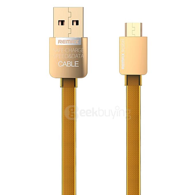 Original REMAX Fast Speed Micro USB Data Cable 1M for Android Phones - Golden