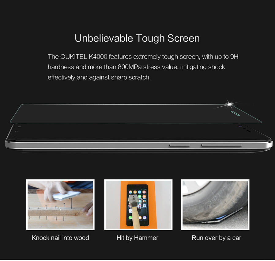 OUKITEL K4000 5.0inch 4G FDD-LTE 4000mAh Android 5.1 Smartphone MT6735 Quad Core 2GB 16GB 13.0MP IPS HD - Black