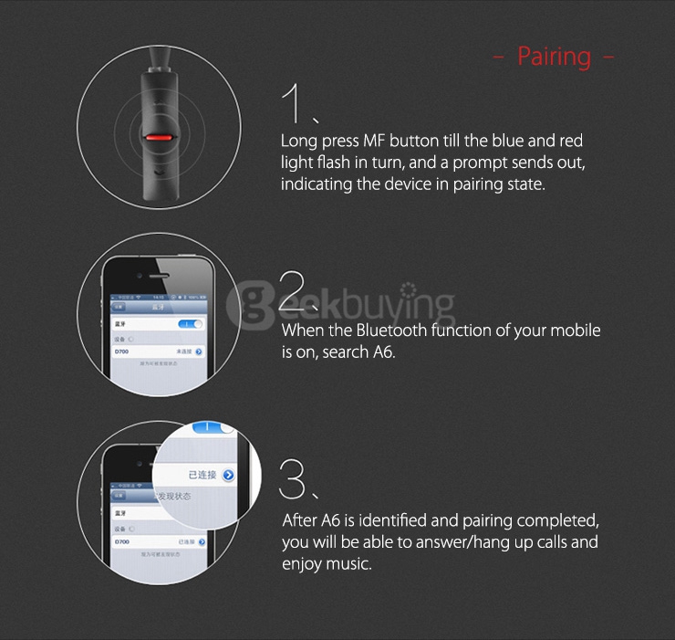 Syllable A6 Bluetooth Headphones BT4.1 Portable Wireless Stereo Outdoor Sport Headsets Running Ecouteur W/ Microphone - White Black