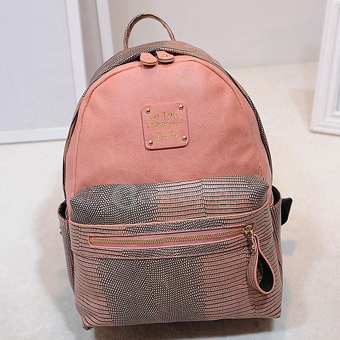 TL641 Lady Simple Rivet Shoulder Bag Leisure Travel Backpack - Pink