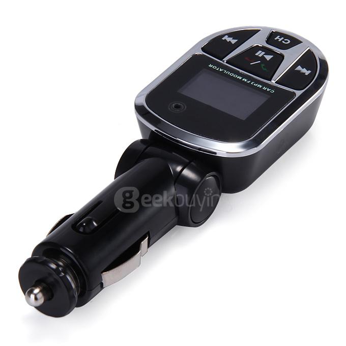 3 in 1 BT013 Bluetooth Adapter MP3 Player Wireless Car FM Transmitter LCD Screen with SD USB Slot - Black + Silver