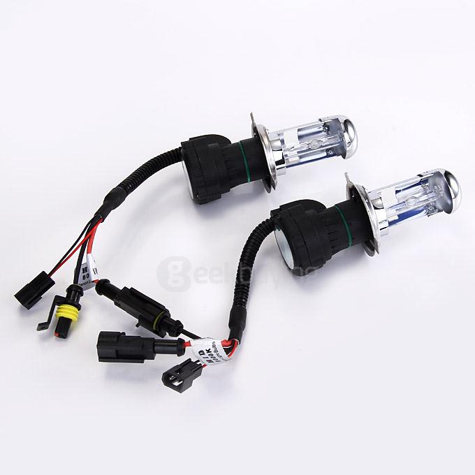 4300K Car H4-3 55W HID Xenon Headlight Light Lamp Bulb Replacement - Black + White ( One Pair )