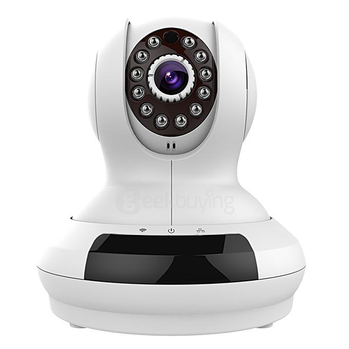 FUJIKAM FI-368 HD 720P Cloud Network Camera with Two-way Audio Wireless WiFi Pan/Tilt IP Camera Video/Audio Night Version with US Plug Adapter - White