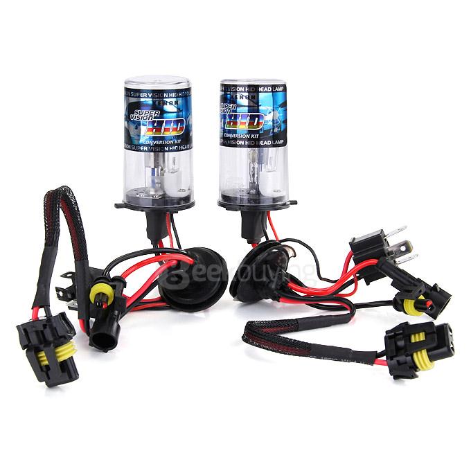 5000K Car H4-2 55W HID Xenon Headlight Light Lamp Bulb Replacement - Black + White ( One Pair )