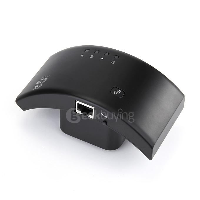 300Mbps Wireless-N WiFi 802.11n Repeater Router 2.4GHz WLAN Range Expander Extender Router with US Plug Adapter- Black