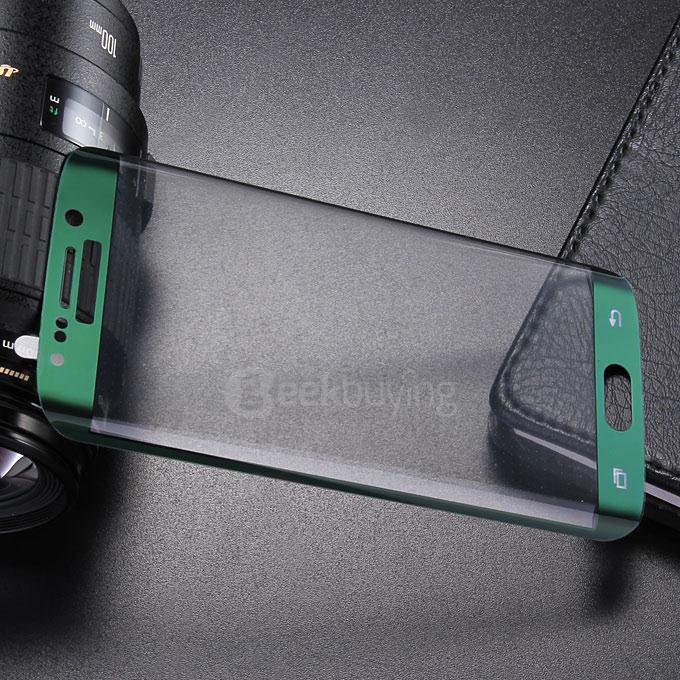 Makibes 3D Curved Surface Toughened Glass 0.33mm Screen Protector Film Cover Arc Edge For Samsung S6 Edge - Green