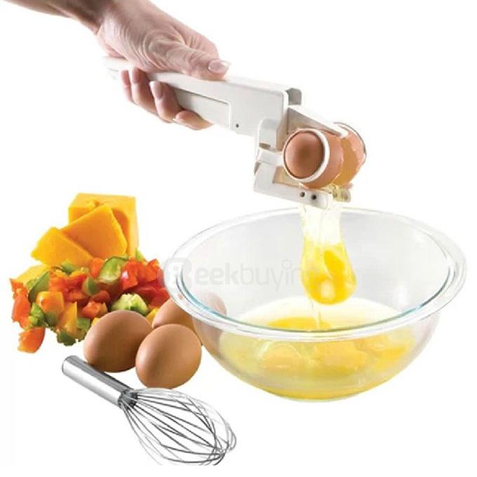 EZ CRACKER Handy Egg Cracker Beater With Separator - White