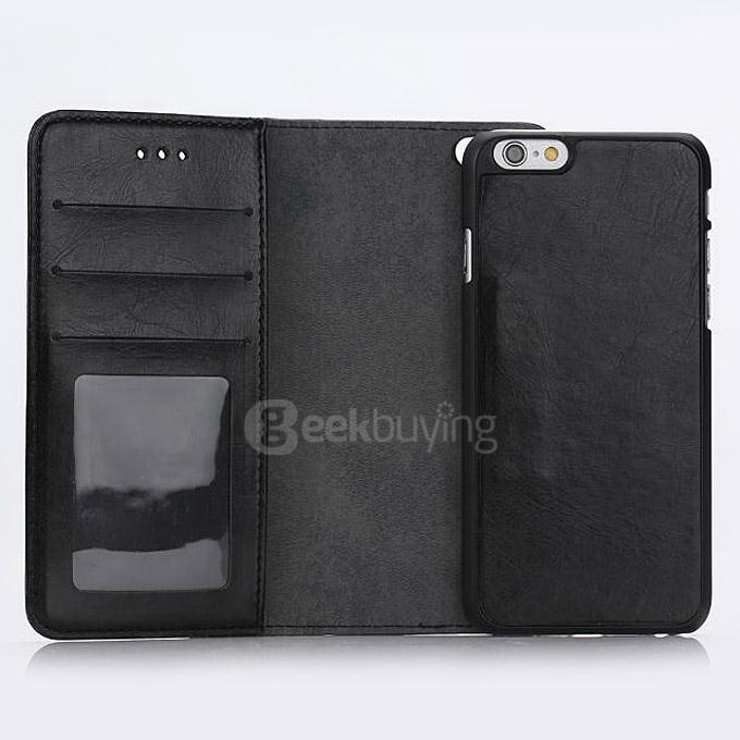Protective Leather Case Back Case With Holder/Card Slots/Wallet For Apple iPhone 6s Plus 5.5inch - Black