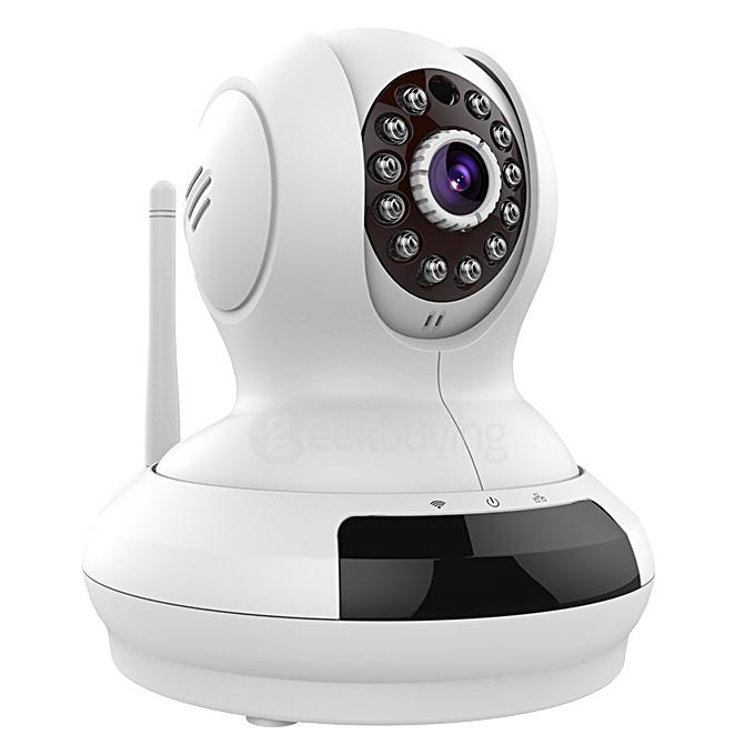 FUJIKAM FI-368 HD 720P Cloud Network Camera with Two-way Audio Wireless WiFi Pan/Tilt IP Camera Video/Audio Night Version with US Plug Adapter - White