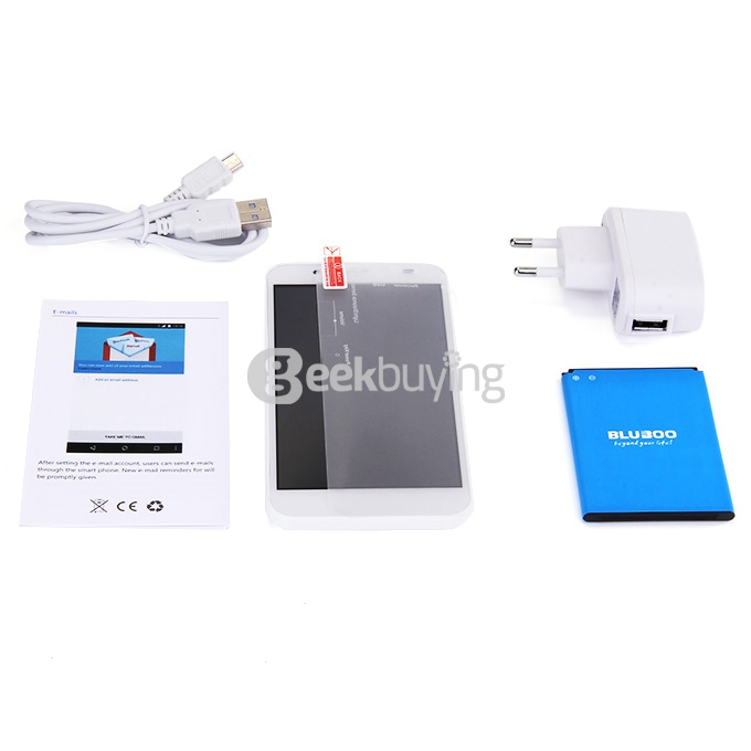 Bluboo Xfire 5.0inch Android 5.1 OS 1GB RAM 8GB ROM Smartphone MT6735M Quad Core 1.0GHz 4G GPS OTG Miracast - White