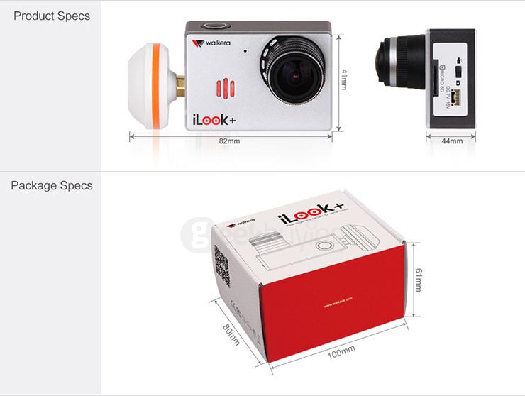 Ilook+ 5.8Ghz 13MP FHD FPV Camera 1080P H.264 Support G-2D G-3D Compatible With Fatshark Walkera DEVO F7