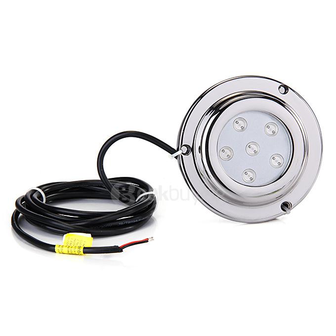 6x1W IP68 Waterproof LED Light Underwater Surface Mount Boat Yacht Light with Stainless Steel Housing - White Light