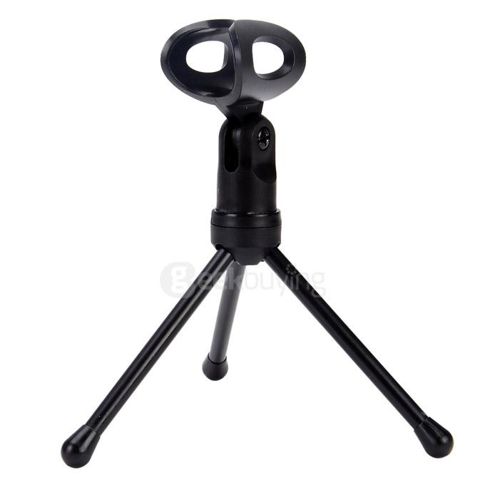 SF-666 Wired Stereo Condenser Microphone Studio Mic with Holder Clip for Chatting Singing Karaoke PC Laptop - Black
