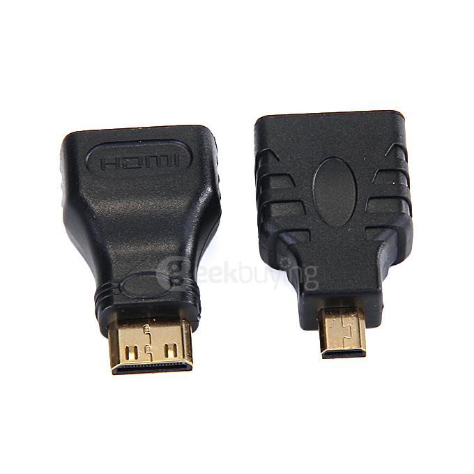 High Speed 3-In-1 HDMI Converter Cable HDMI to HDMI/Mini HDMI/Micro HDMI/HDMI Type-A to Type-D Cable 1.5M - Black