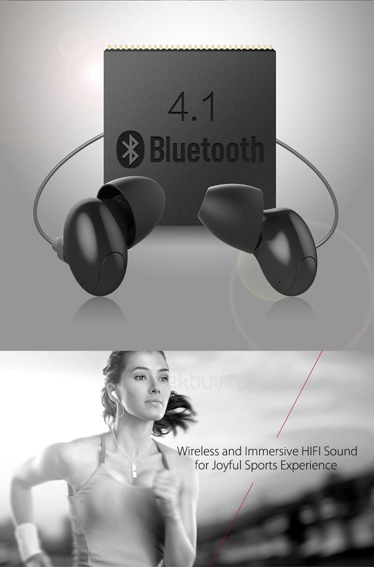 Syllable A6 Bluetooth Headphones BT4.1 Portable Wireless Stereo Outdoor Sport Headsets Running Ecouteur W/ Microphone - White Black