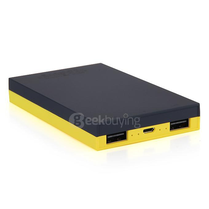 Buocker T40 13000mAh Portable Mobile Power Bank DC5V 1A / 2.1A For Smartphone PSP PDA iPod MP3/4/5 Camera - Black&Yellow