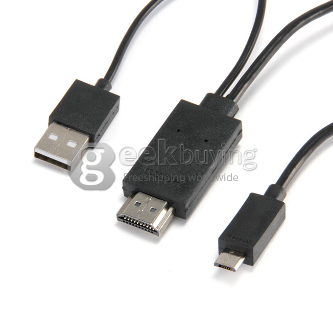 2M Micro USB MHL Male to HDMI Male Cable Works with All MHL Smartphone and Tablet PC - Black