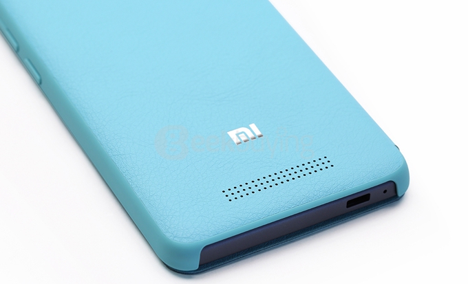 Original Xiaomi Protective PU Leather Hard Flip Cover Shell for Xiaomi Redmi Note 2 - Blue