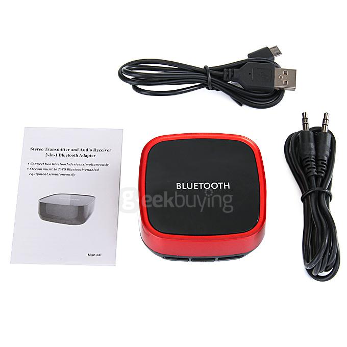 2-in-1 3.5mm Wireless Bluetooth V4.0+EDR Transmitter HD Voice Music Streaming Stereo Receiver Adapter for iPad/Mp4/PC