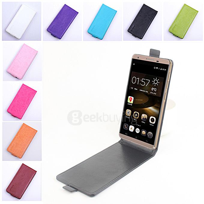 Baiwei Protective Hard Cover Up&Down Flip Stand Leather Case for Cubot X15 Smartphone - Brown
