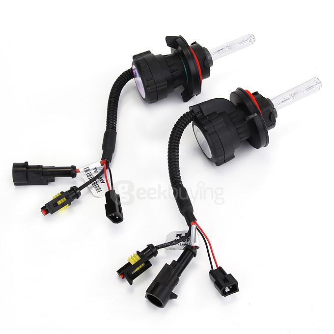 6000K Car H13-3 35W HID Xenon Headlight Light Lamp Bulb Replacement - Black + White ( One Pair )