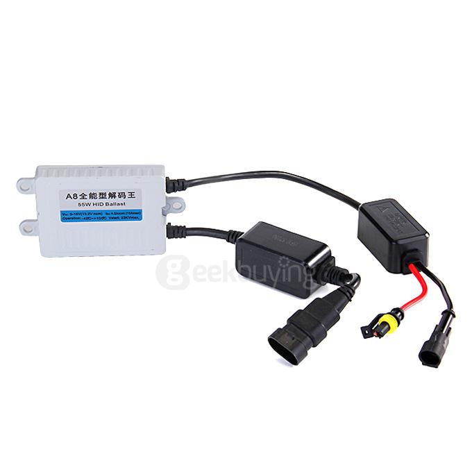 12000K H3 55W 12V Xenon HID Kit Car Headlight Slim Ballast Xenon Bulb - Black + White