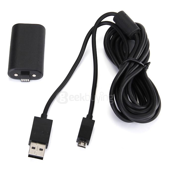 Xbox One Battery 1400mAh Charger Play Kit - Black