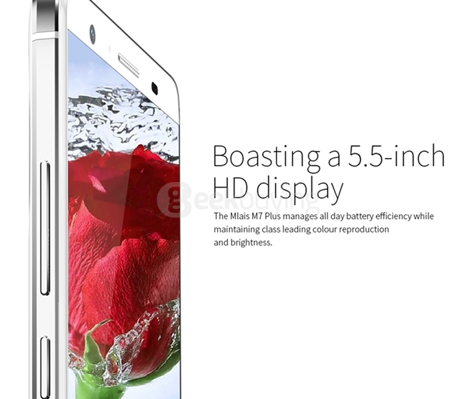 Mlais M7 Plus 5.5inch 4G LTE Android 5.1 3GB 16GB Smartphone 64bit MT6753 Octa Core 13.0MP Fingerprint ID - White