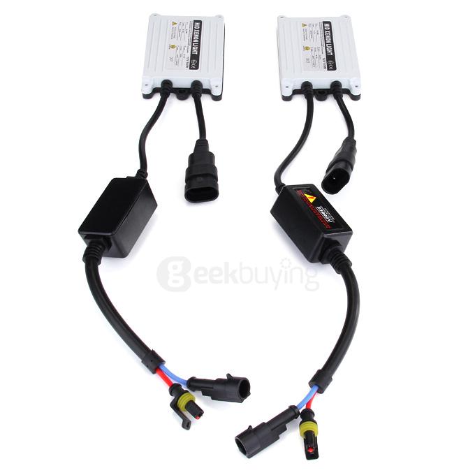 8000K 9005 55W 12V Xenon HID Kit Car Headlight Slim Ballast Xenon Bulb - Black + White