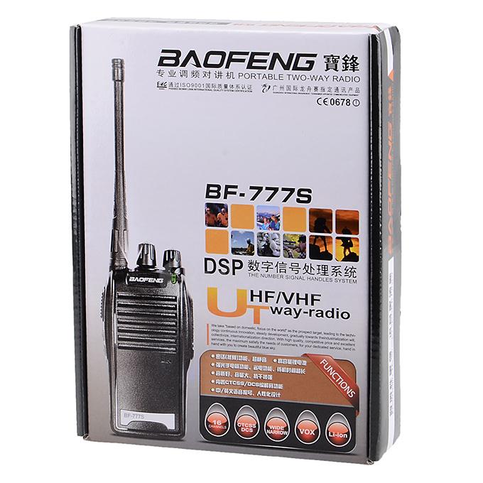 BAOFENG BF-777S 400~470MHz 2 Way Radio Walkie Talkie EU Plug 5W 16CH UHF Interphone Transceiver Handheld Intercom - Black