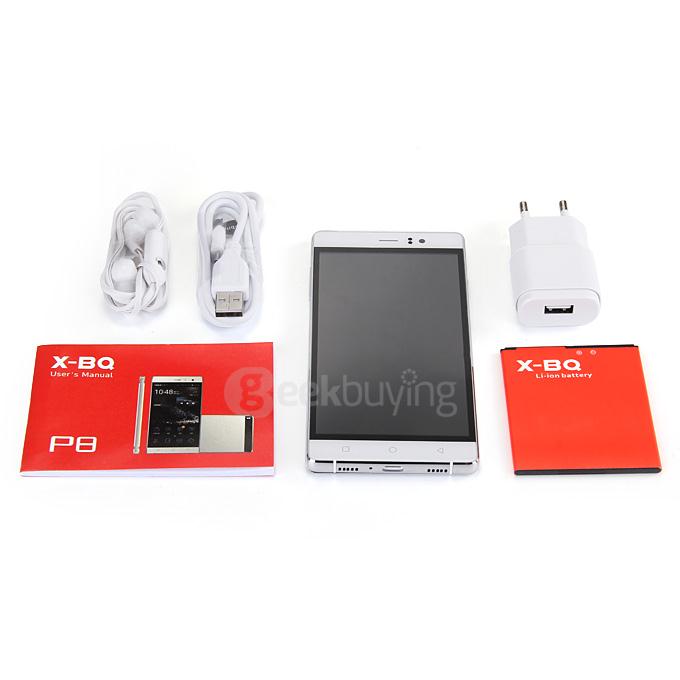 X-BQ P8 5.0inch HD Screen MTK6582 Quad Core 1.3GHz Android 5.1 Smartphone 512MB RAM 4GB ROM 3G GPS Miracast - White