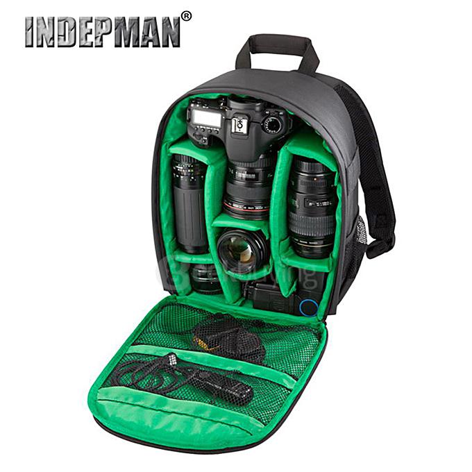 MA031 YKK zipper camera bag SLR camera bag Multifunctional backpack - Black + Green