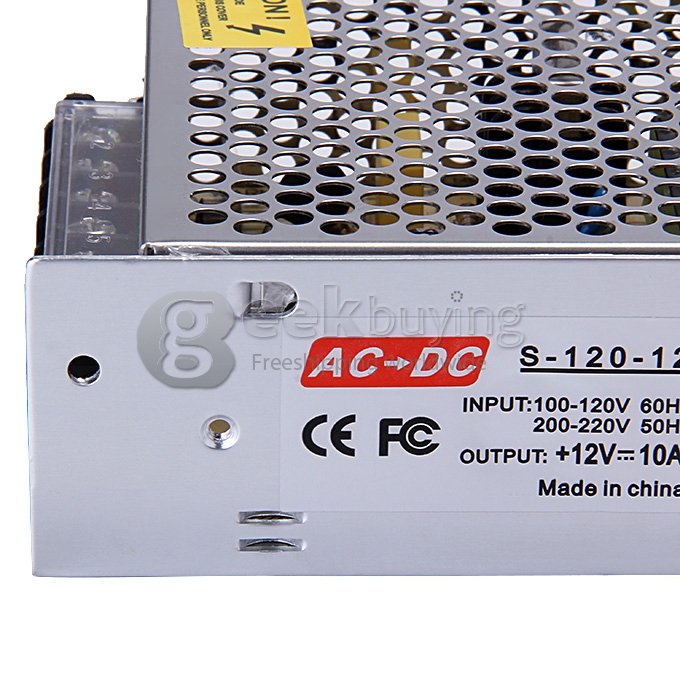 DC 12V 10A 120W Regulated Transformer Power Supply for LED Strip and Other Lamp