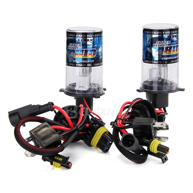 12000K Car H4-2 35W HID Xenon Headlight Light Lamp Bulb Replacement - Black + White ( One Pair )