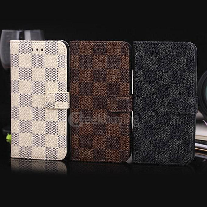 New Style Luxury Grid Pattern Pattern Wallet Leather Case Cover For Apple iPhone 6s 4.7inch Phone - White