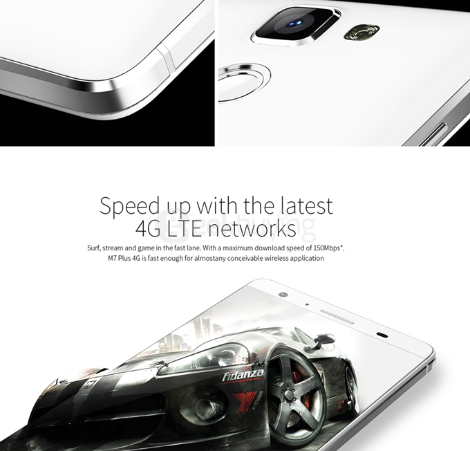 Mlais M7 Plus 5.5inch 4G LTE Android 5.1 3GB 16GB Smartphone 64bit MT6753 Octa Core 13.0MP Fingerprint ID - White
