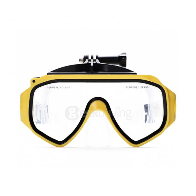 Diving Mask Swimming Goggles with Xiaomi Xiaoyi Camera Mount for Handsfree Diving - Yellow