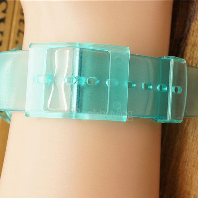 Willis 5771 Starry Sky Design 30M Waterproof Transparent Plastic Strap Crystal Jelly Novelty Student Watch - Green