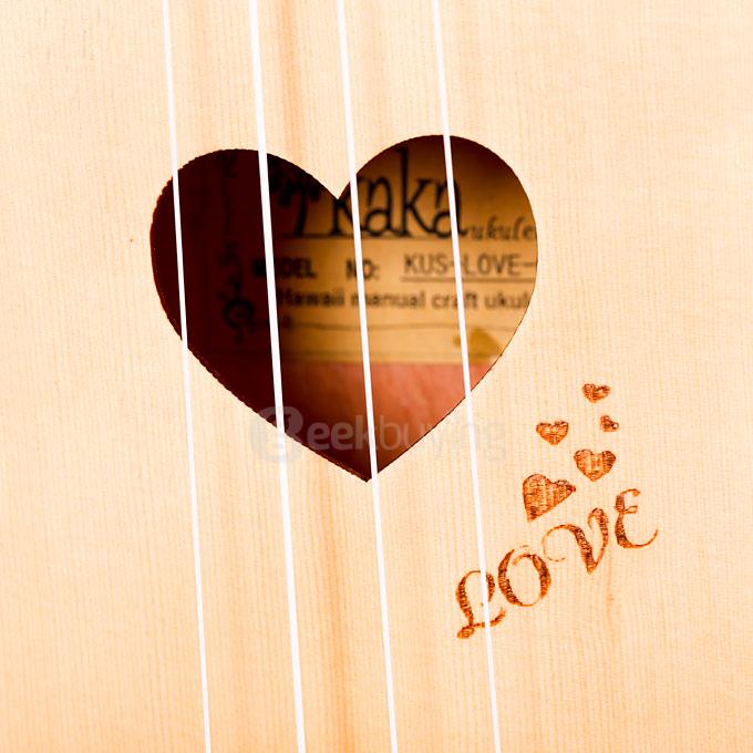 Kaka KUS-LOVE02 21 Inch Mini Mahogany Ukulele Handcraft Wood Children Mini Guitar 4 Aquila Strings