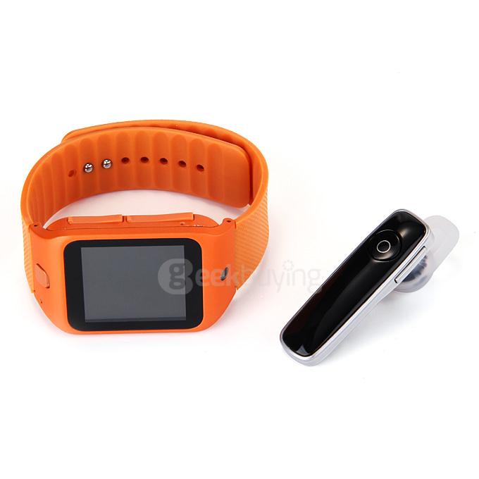 KEN XIN DA W3 1.44'' IPS LCD Capacitive 128x128 Bluetooth 3.0 Smart Watch Phone SC6531 0.32GHz 32MB ROM 0.08MP - Orange