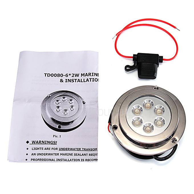 6x2W IP68 Marine Light Yacht LED Light Underwater Light with Built-in IC - Yellow Light
